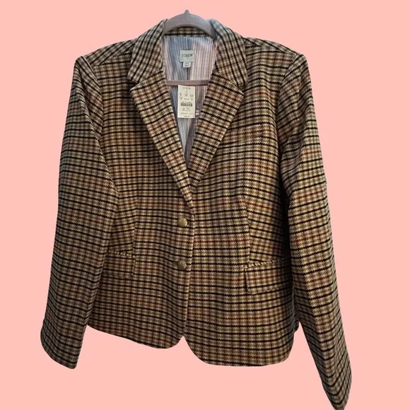 NWT! J. CREW DOUBLED BUTTON BLAZER IN LT KHAKI, BRICK RED. FULL LINING, PLUS 24 - Picture 12 of 15